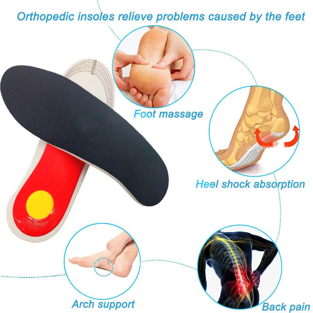 Orthopedic Arch Support Insoles - Flatfoot Relief, Comfort Cushion & Shock Absorption