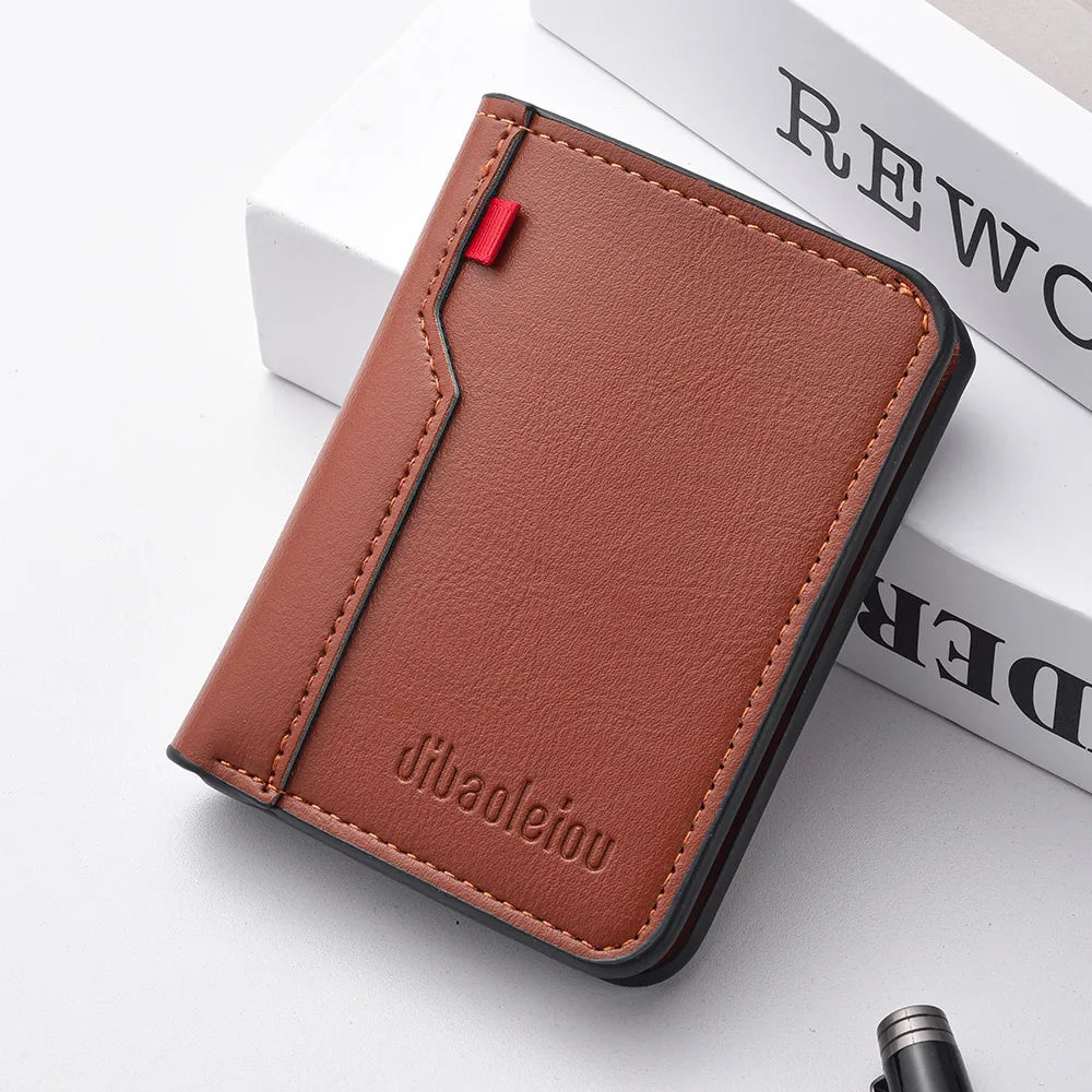 Men's Slim Leather Wallet - Credit Card Holder