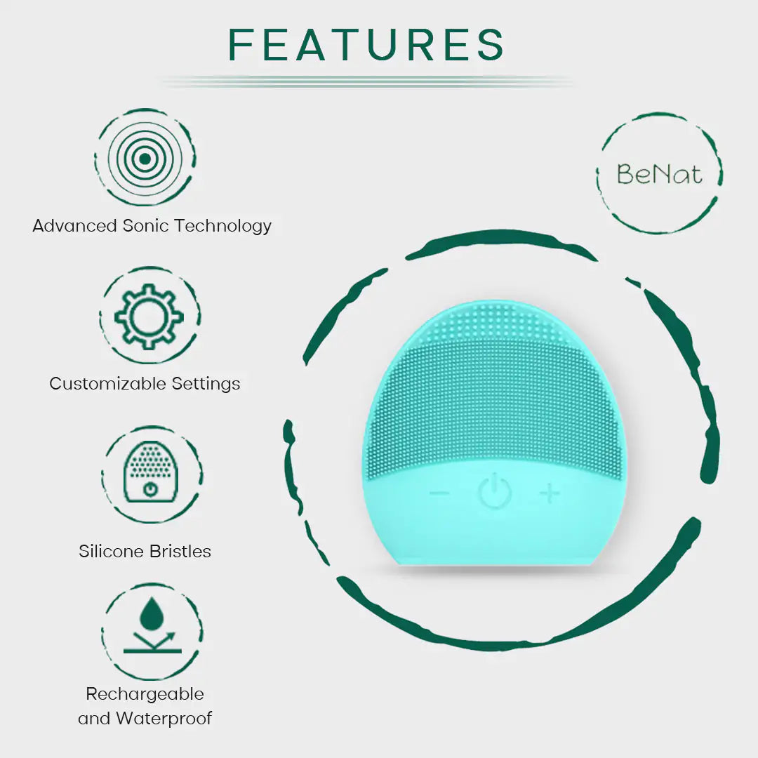 Rechargeable Silicone Facial Cleansing Brush-Waterproof USB
