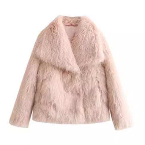 Winter Plush Faux Fur Coat - Women's
Warm Lapel Jacket (S-XXL)