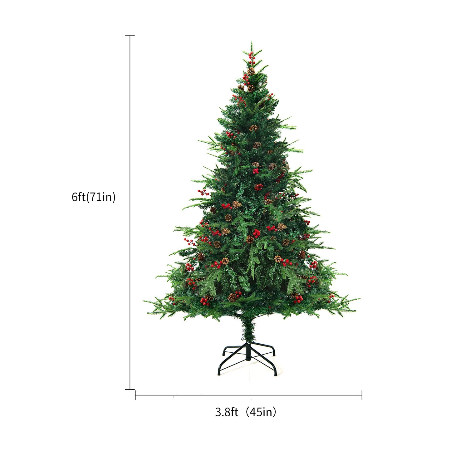 Artificial Christmas Tree with Snow - PVC Holiday Tree with Stand for Home & Store Decoration