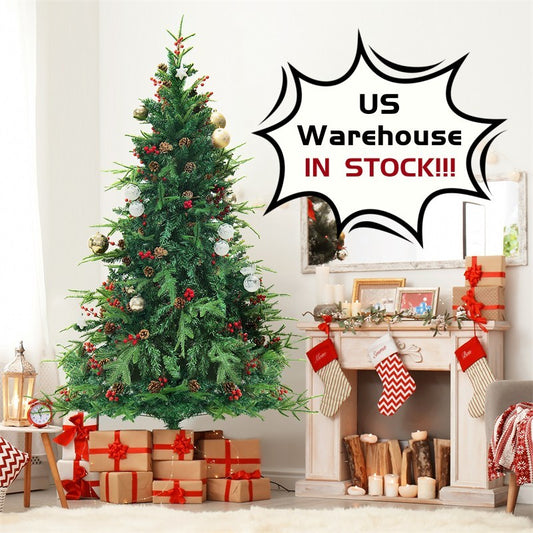 Artificial Christmas Tree with Snow - PVC Holiday Tree with Stand for Home & Store Decoration