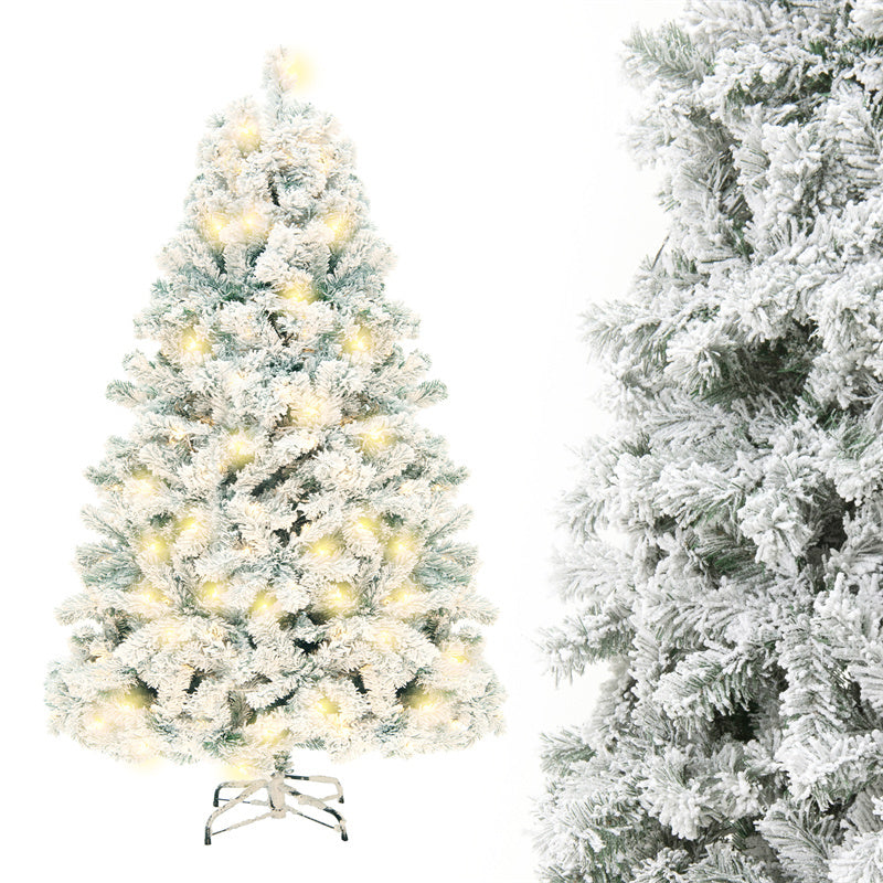 Artificial Christmas Tree with Snow - PVC Holiday Tree with Stand for Home & Store Decoration