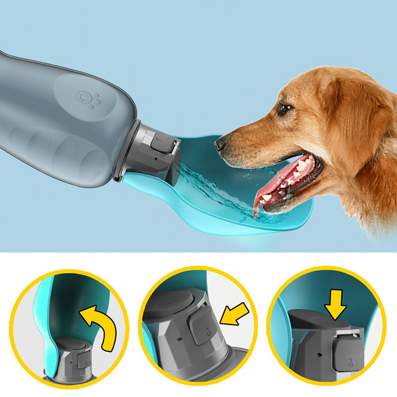 800ml Portable Dog Water Bottle with Foldable Drinking Bowl - Leakproof Travel Pet Water
Dispenser