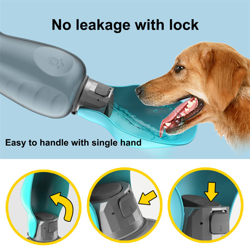 800ml Portable Dog Water Bottle with Foldable Drinking Bowl - Leakproof Travel Pet Water
Dispenser