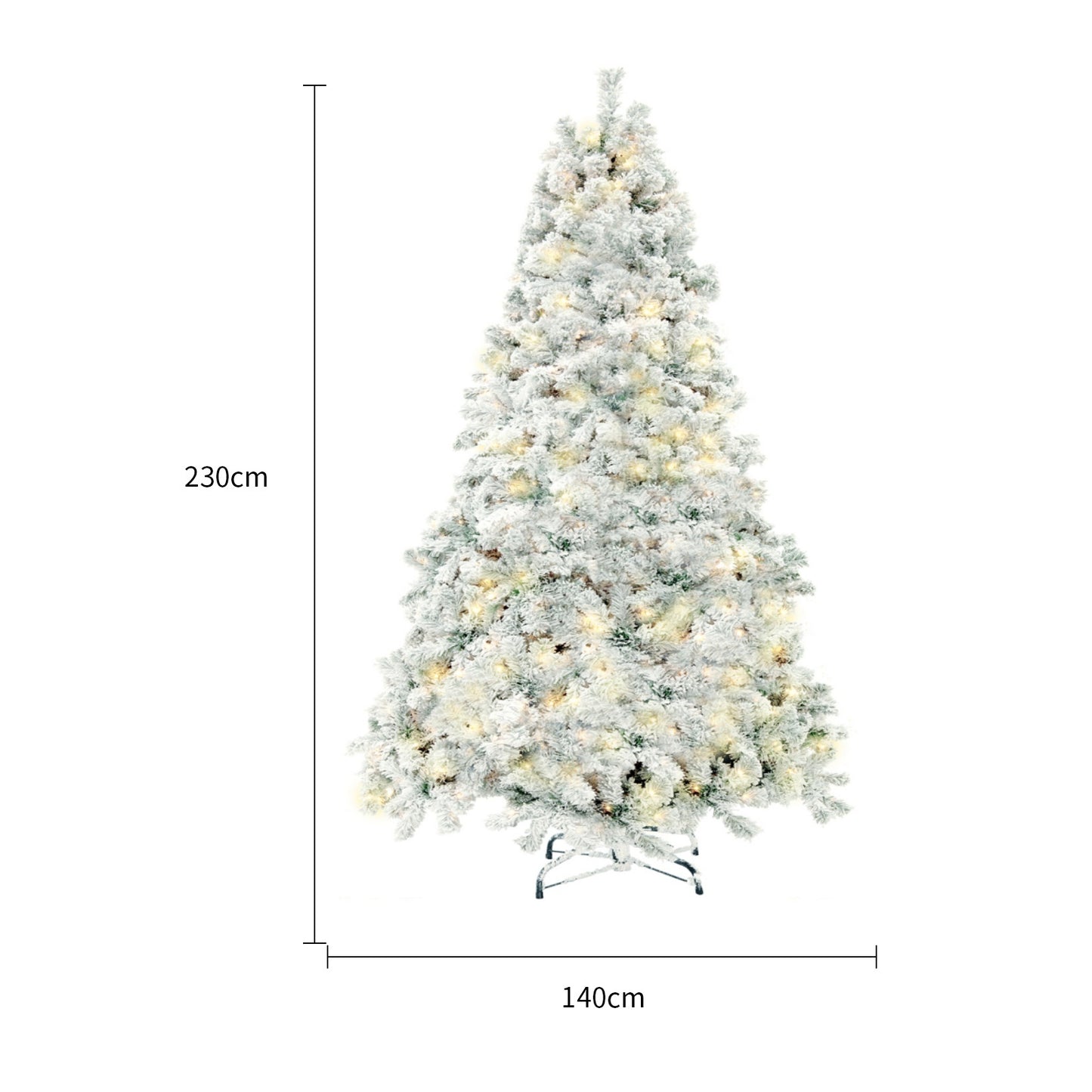Artificial Christmas Tree with Snow - PVC Holiday Tree with Stand for Home & Store Decoration