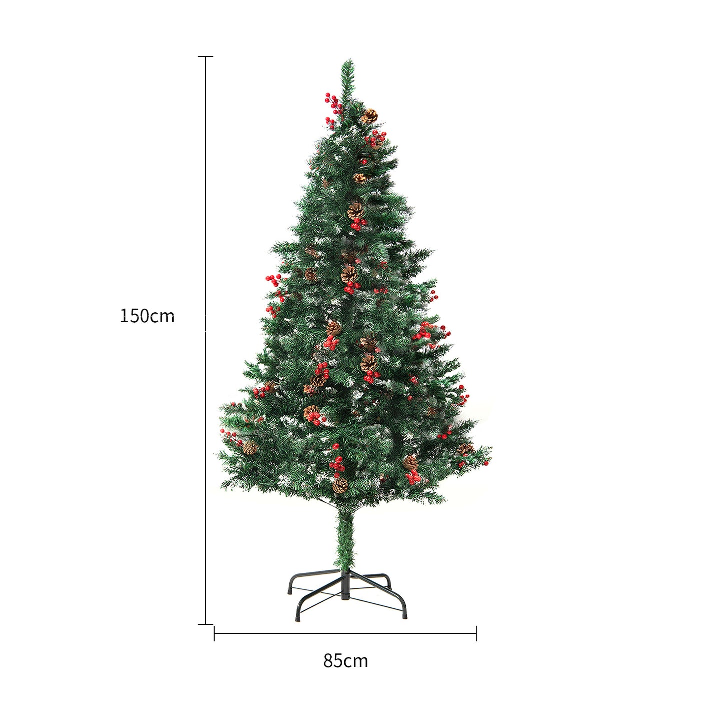 Artificial Christmas Tree with Snow - PVC Holiday Tree with Stand for Home & Store Decoration