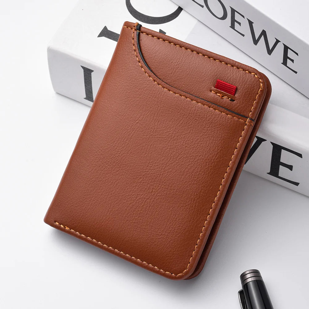 Men's Slim Leather Wallet - Credit Card Holder