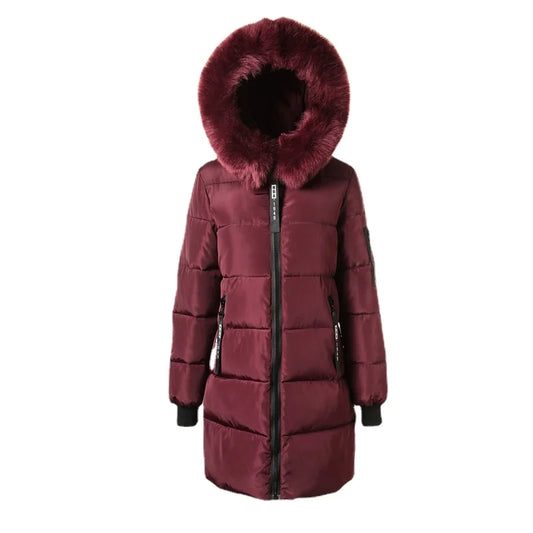 2025 Women's Winter Parka - Long Cotton Fur
Hooded Slim-Fit Jacket