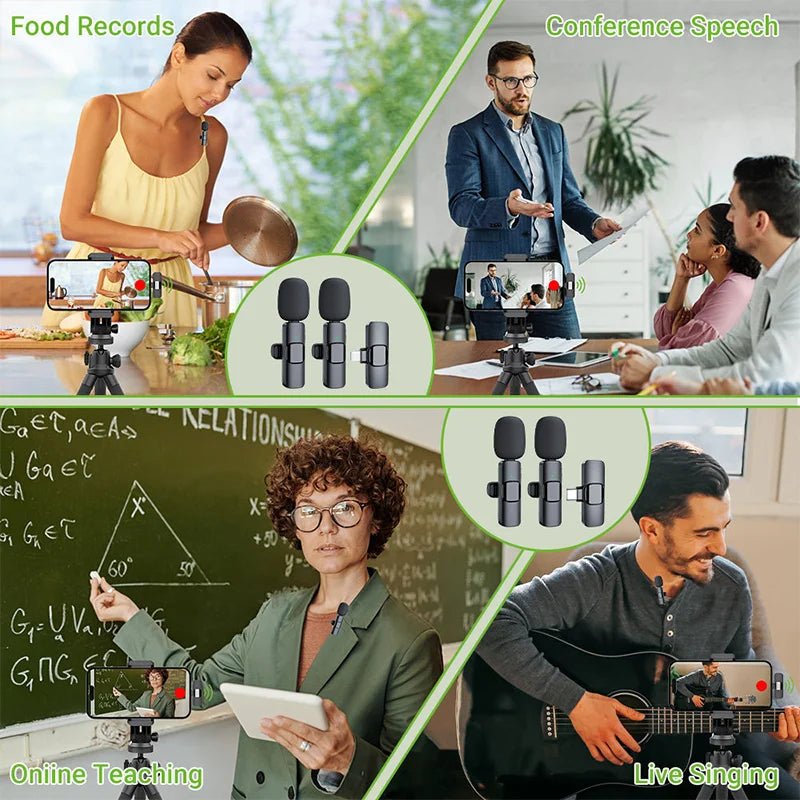 Basix Wireless Lavalier Microphone - Portable Clip-on Mic for iPhone & Android (2.4G)