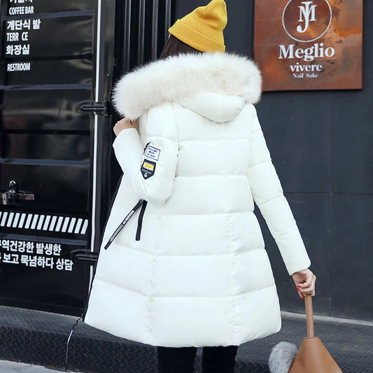 2025 Women's Winter Parka - Long Cotton Fur
Hooded Slim-Fit Jacket