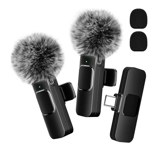 Wireless Lavalier Microphone - Mini Clip-On Mic for iPhone, Android, Laptop & Live Streaming