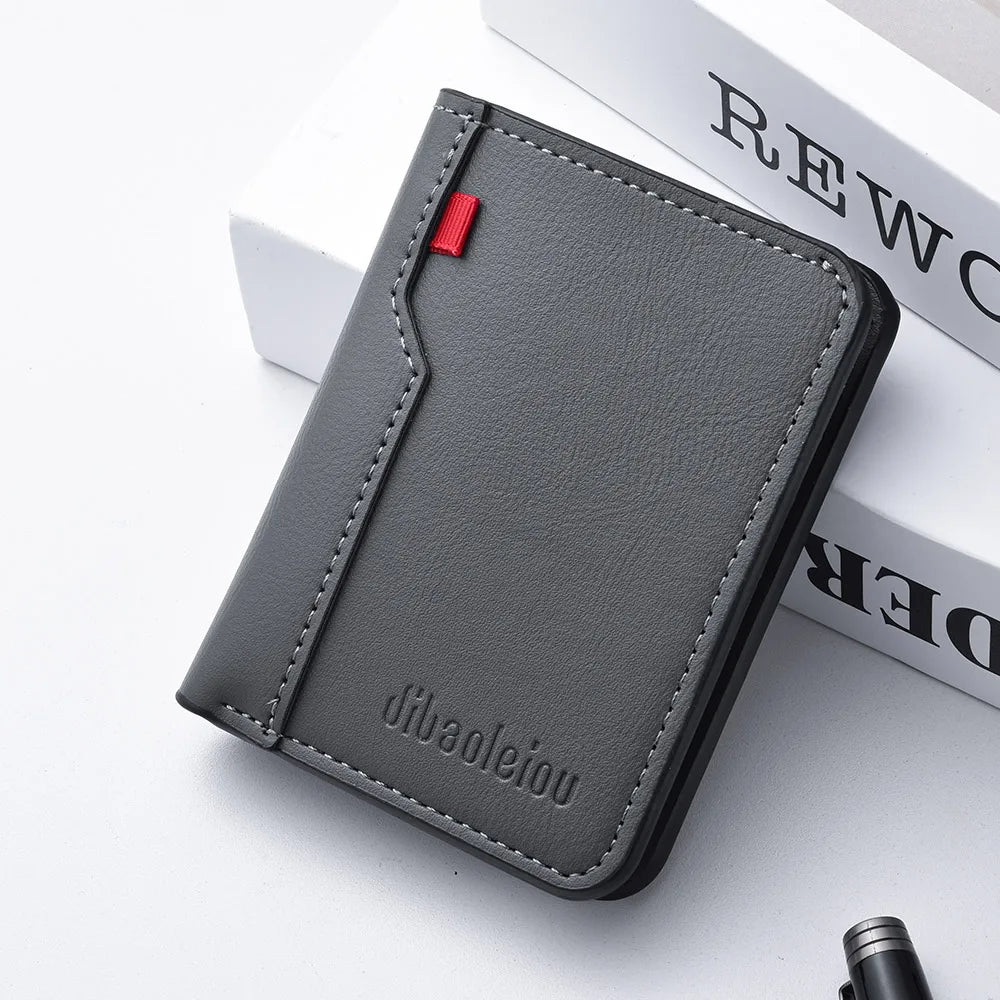Men's Slim Leather Wallet - Credit Card Holder