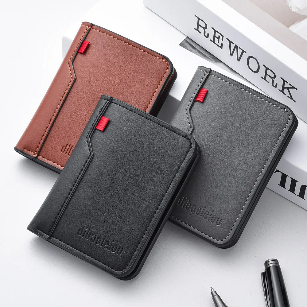 Men's Slim Leather Wallet - Credit Card Holder