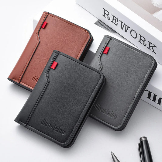 Men's Slim Leather Wallet - Credit Card Holder