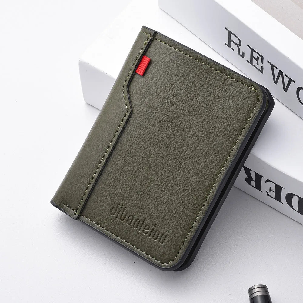 Men's Slim Leather Wallet - Credit Card Holder