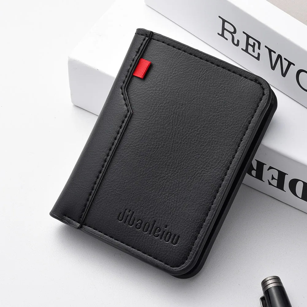 Men's Slim Leather Wallet - Credit Card Holder