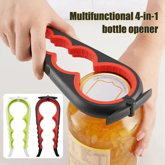 4-in-1 Multi-Function Can & Bottle Opener - Anti-Slip Handle Kitchen Tool