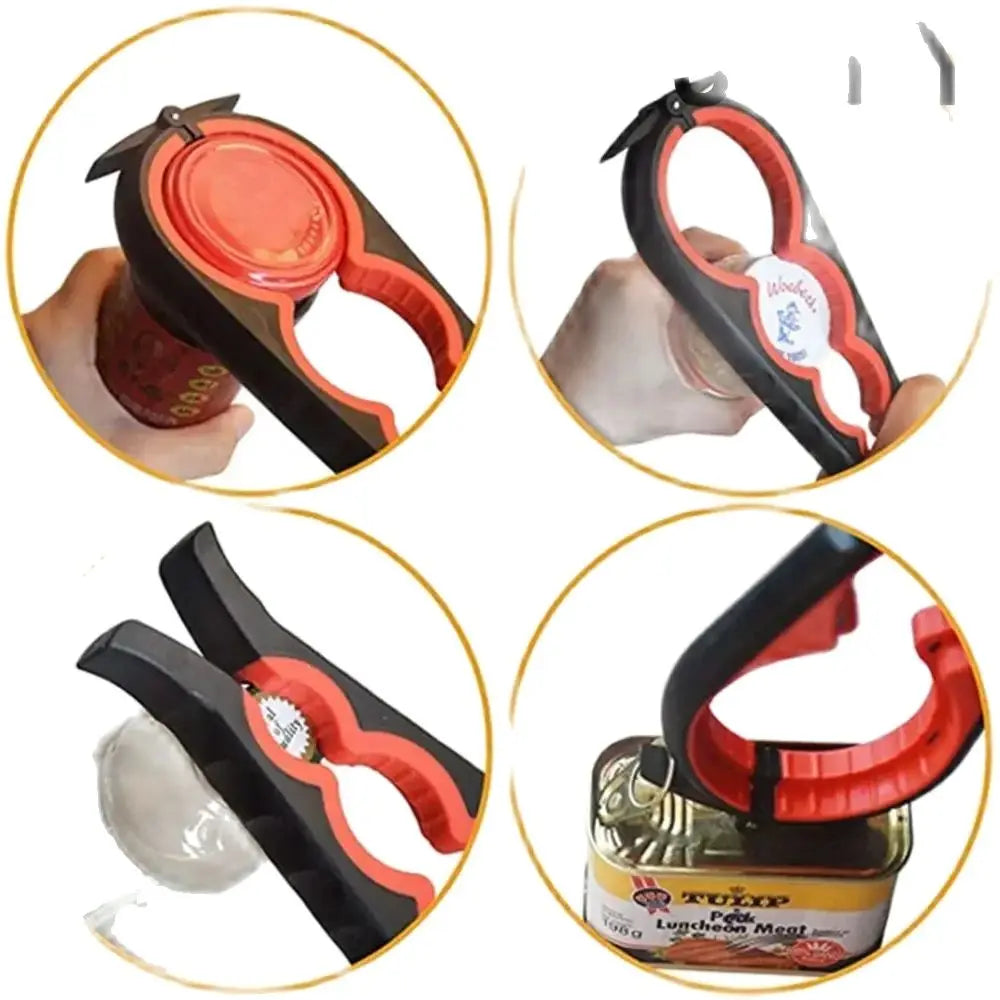 4-in-1 Multi-Function Can & Bottle Opener - Anti-Slip Handle Kitchen Tool