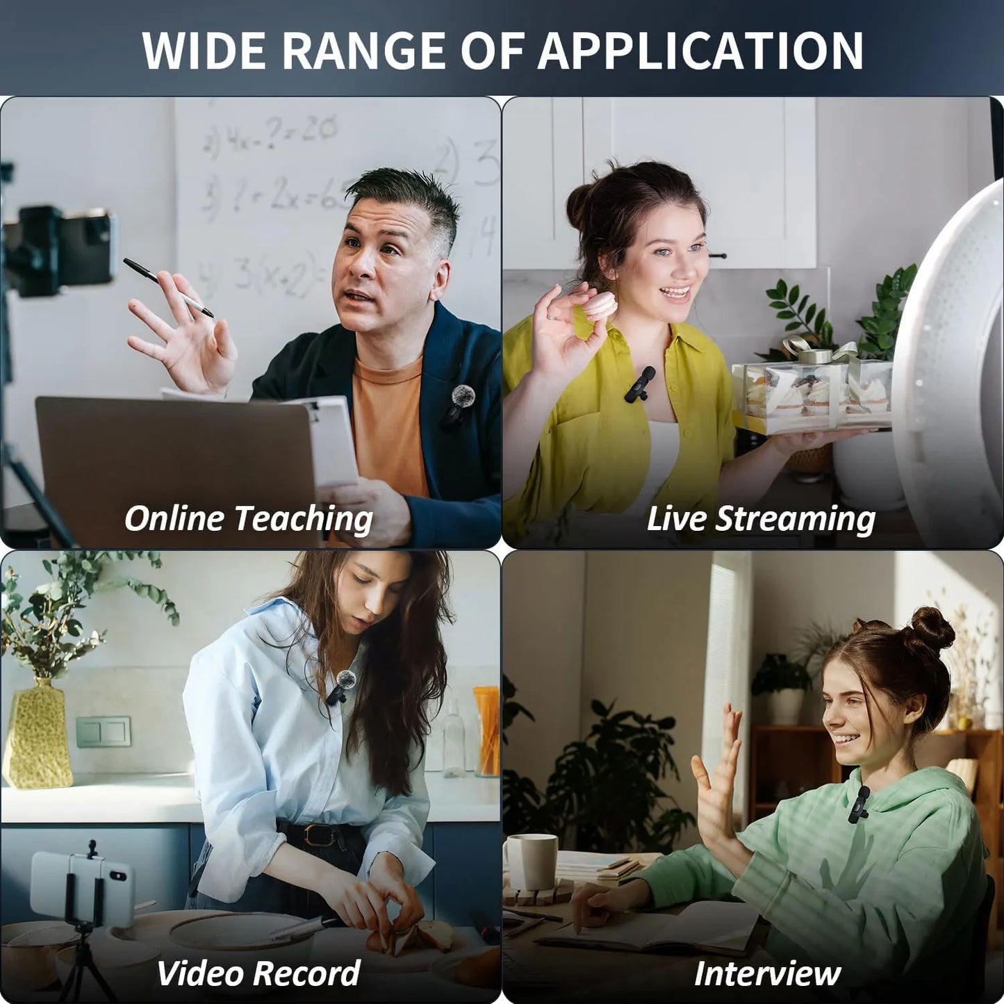 Wireless Lavalier Microphone - Mini Clip-On Mic for iPhone, Android, Laptop & Live Streaming