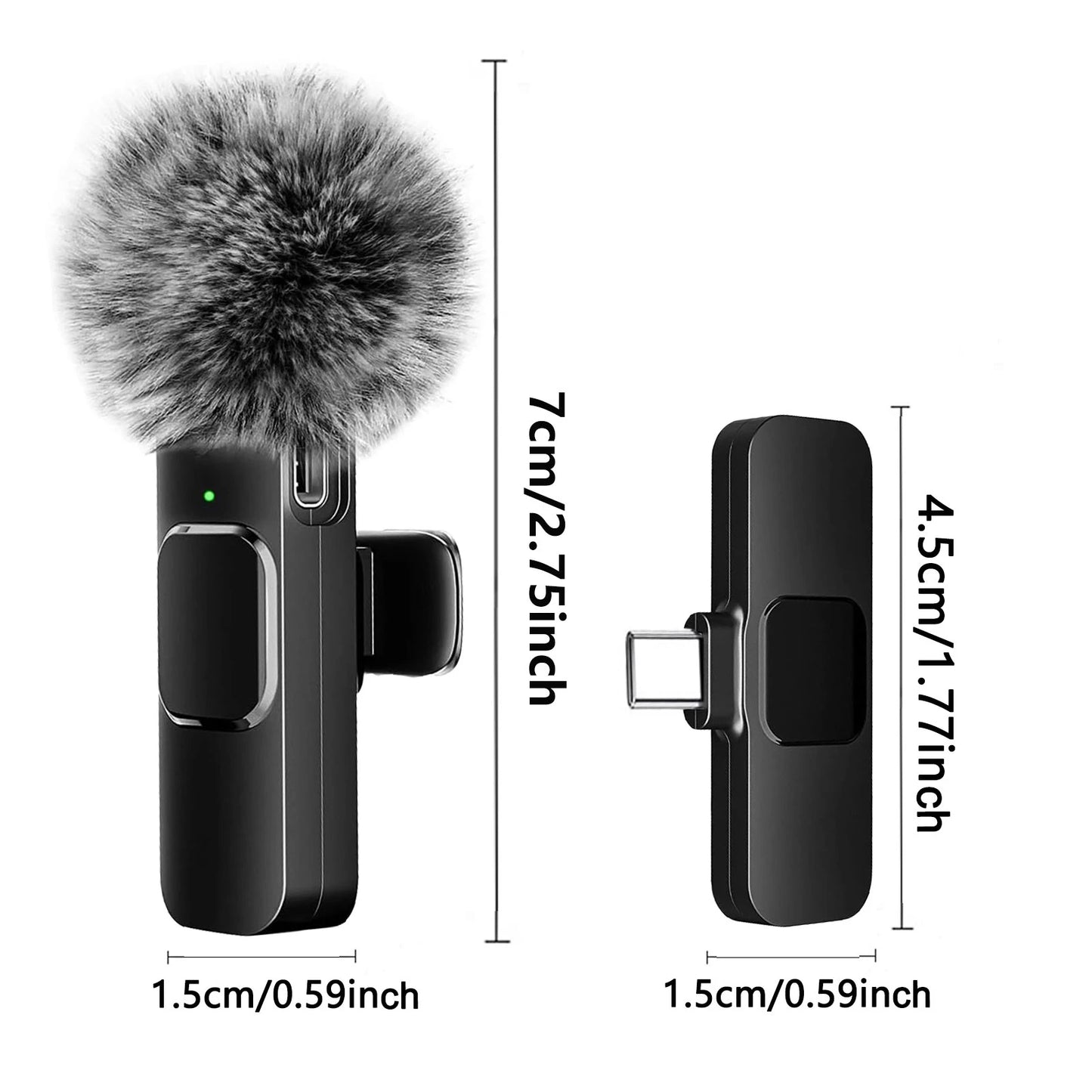 Wireless Lavalier Microphone - Mini Clip-On Mic for iPhone, Android, Laptop & Live Streaming