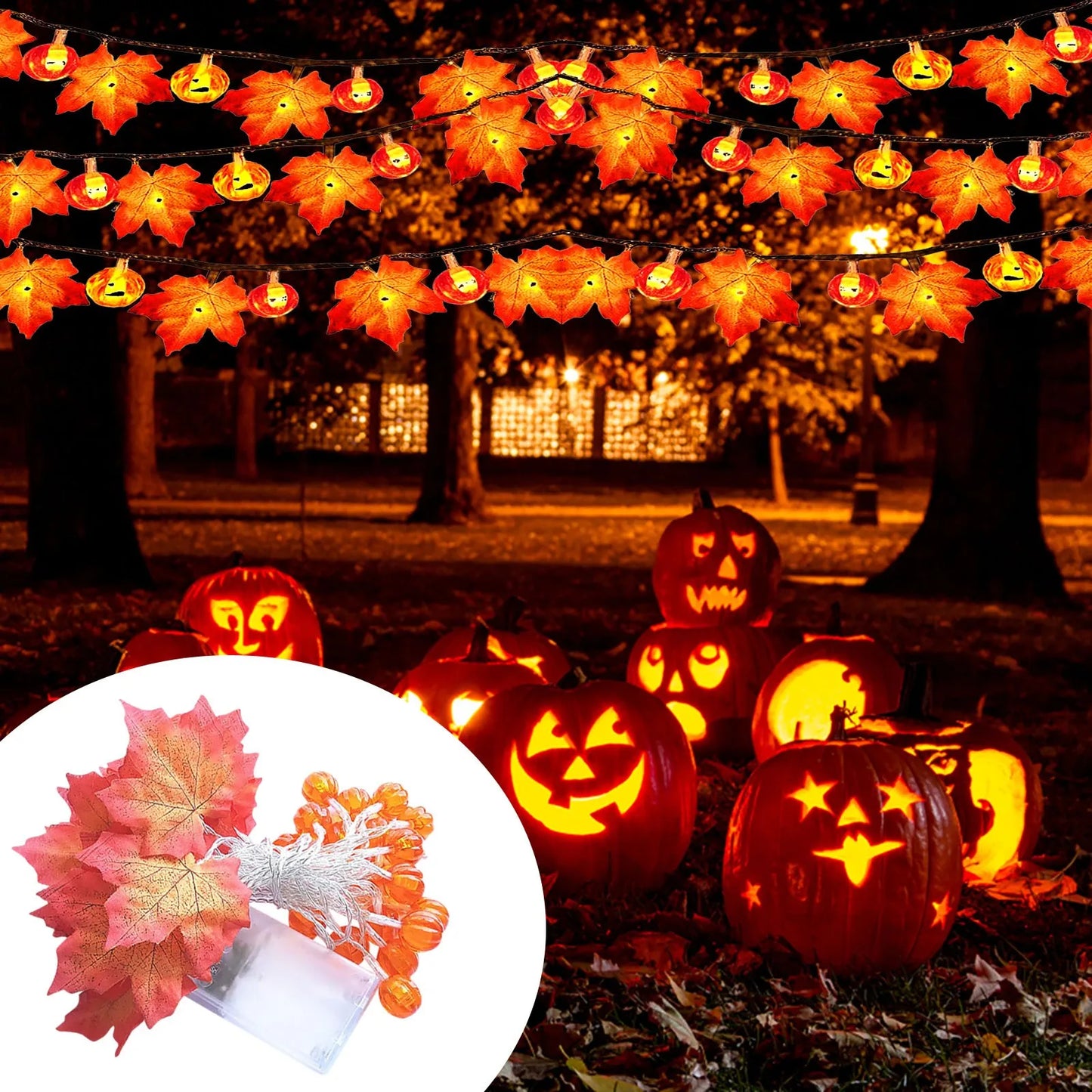 Halloween Maple Leaf Garland with Lights - DIY
Party Decoration 2025