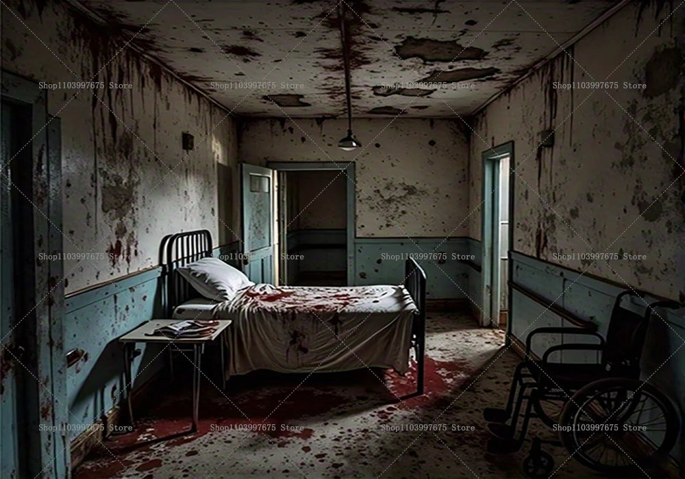 Halloween Party Decorations Backdrop Horror Zombie Mist Blood Handprint Photography Background Home Wall Decor Banner Props