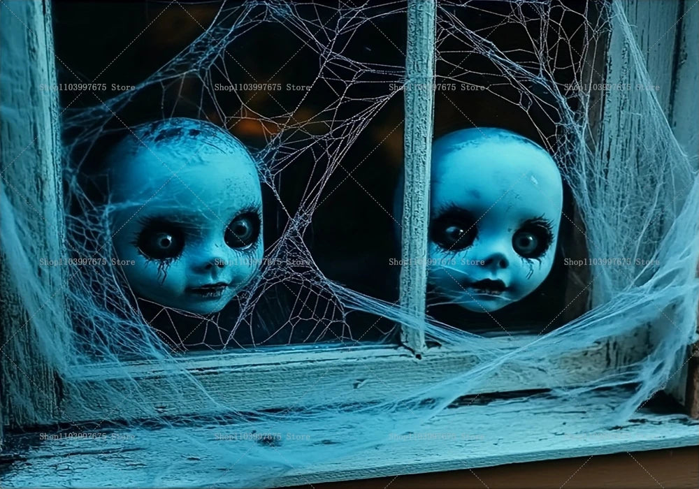 Halloween Party Decorations Backdrop Horror Zombie Mist Blood Handprint Photography Background Home Wall Decor Banner Props