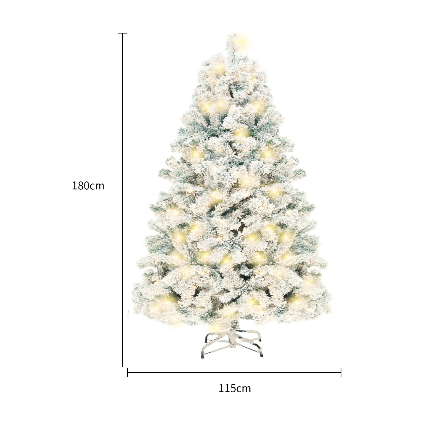 Artificial Christmas Tree with Snow - PVC Holiday Tree with Stand for Home & Store Decoration