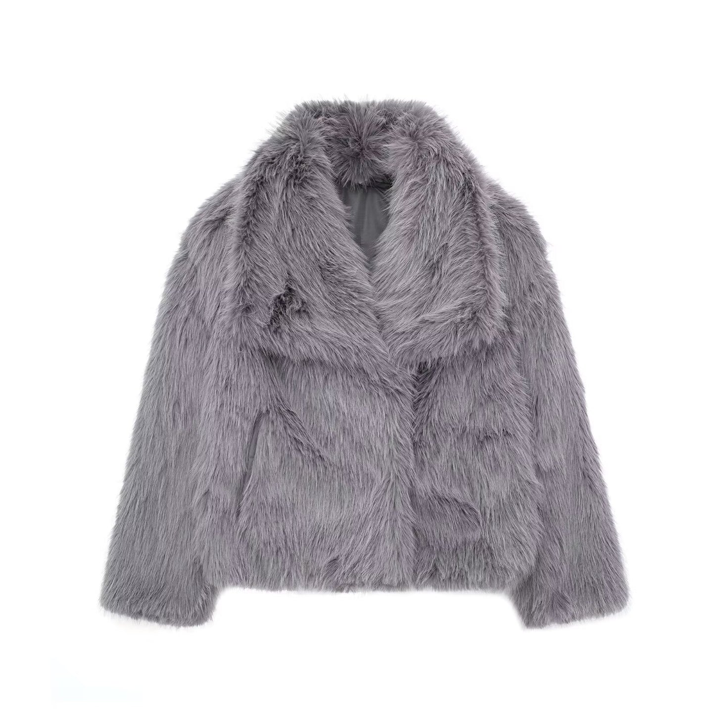 Winter Plush Faux Fur Coat - Women's
Warm Lapel Jacket (S-XXL)
