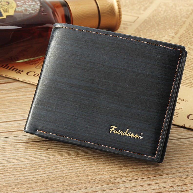 Men's Genuine Leather Bifold Wallet - Slim Credit Card Holder & ID Billfold